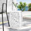 Élégante table en métal - blanche avec un charmant motif de feuilles tropicales, 16,19 po de largeur x 20,5 po de hauteur, prête à l'emploi, motif moderne en fer blanc, 16,19 l 16,19 P 20,5 H, aucun assemblage requis