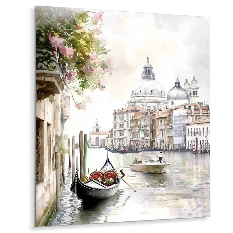 «Venice's Wisdom By The Canal - Venice, impression murale industrielle sur métal, H 20 po x l 12 po