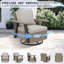 Ensemble de conversation d'extérieur 3 pièces avec chaises berçantes pivotantes en osier et table d'appoint-120539312