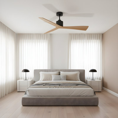  Ventilateur de plafond d'intérieur Adler 52 avec pales ABS en miel naturel et télécommande portable