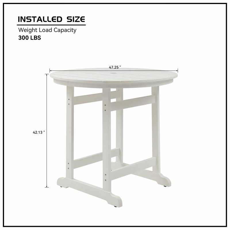 Table d'extérieur 47,24 L x 47,24 l, Blanc mat