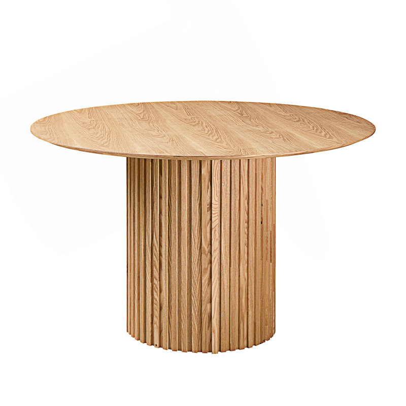 Table de salle à manger, table ronde, table moderne Mid-Century, Chêne