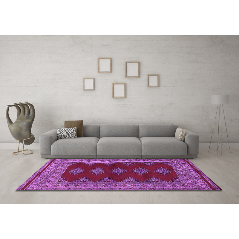 Washable Oriental Indoor Rug, Square 6'