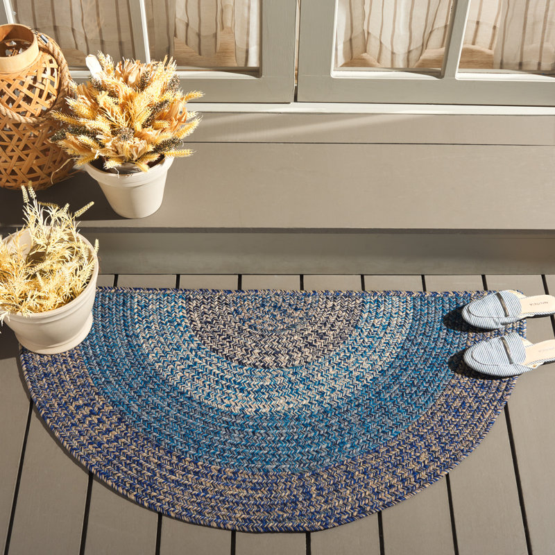 Tapis d'intérieur / extérieur lavable à la machine performance à chevrons Kion Performance, Demi-cercle 2 pi x 4 pi