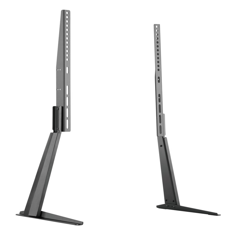 Black Heavy Duty Steel Tilting Tabletop TV Stand with Riser