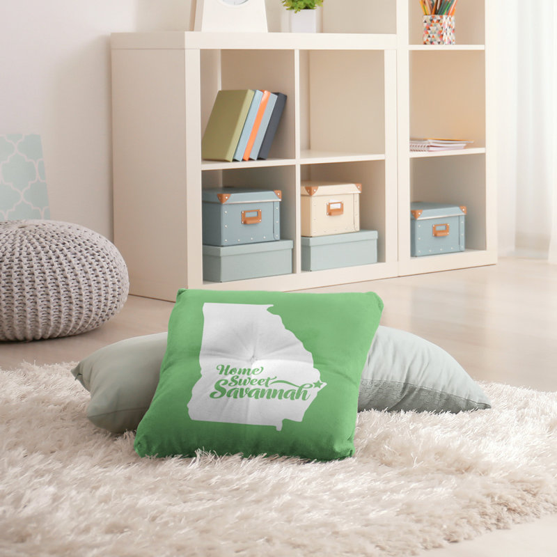 Reversible Throw Pillow, 36" H x 36" W, Savannah/Georgia, Green