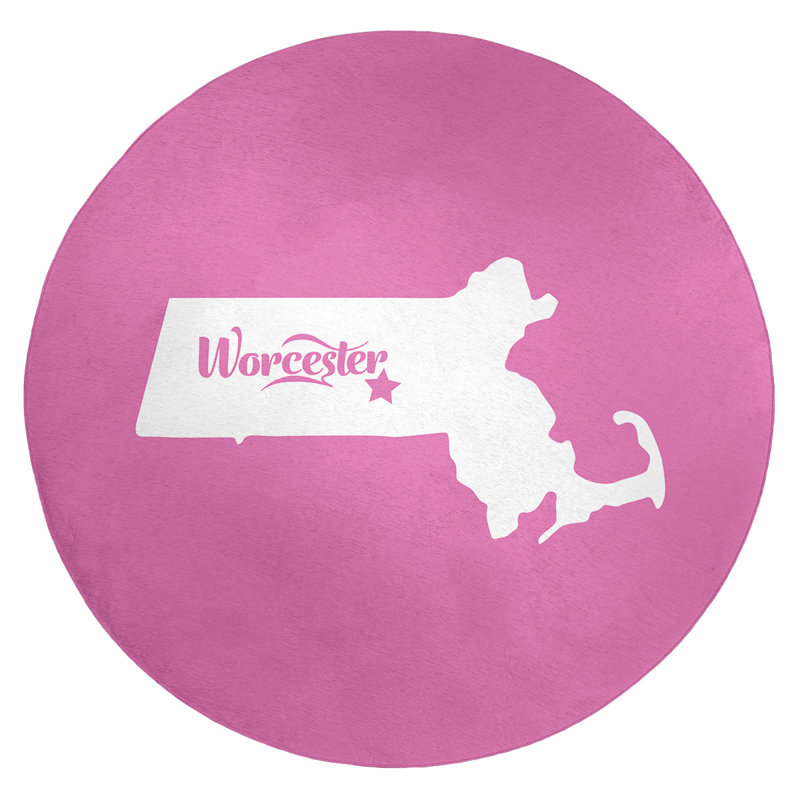 Tapis en poly-chenille worcester massachusetts, Rond 5 pi