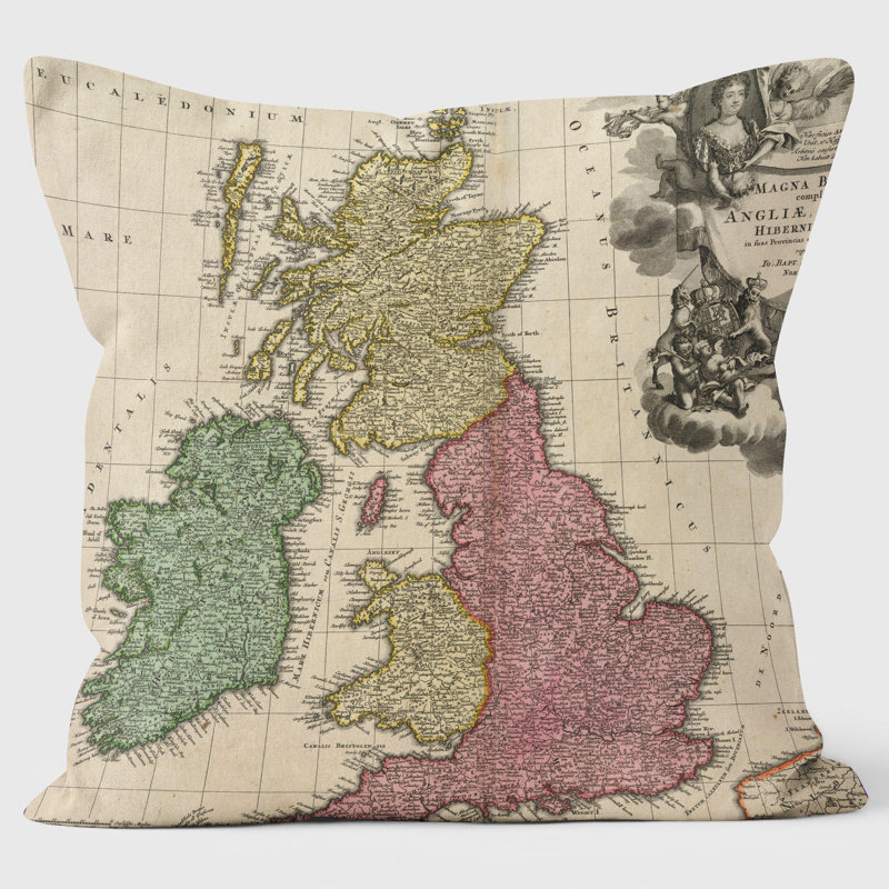 1707 GB Ireland Map British Library Cushion