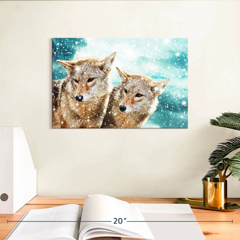 Paire de coyotes Brampt, H 8 po x l 12 po