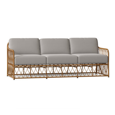 Cane 79.75 " W Patio Sofa with Cushions