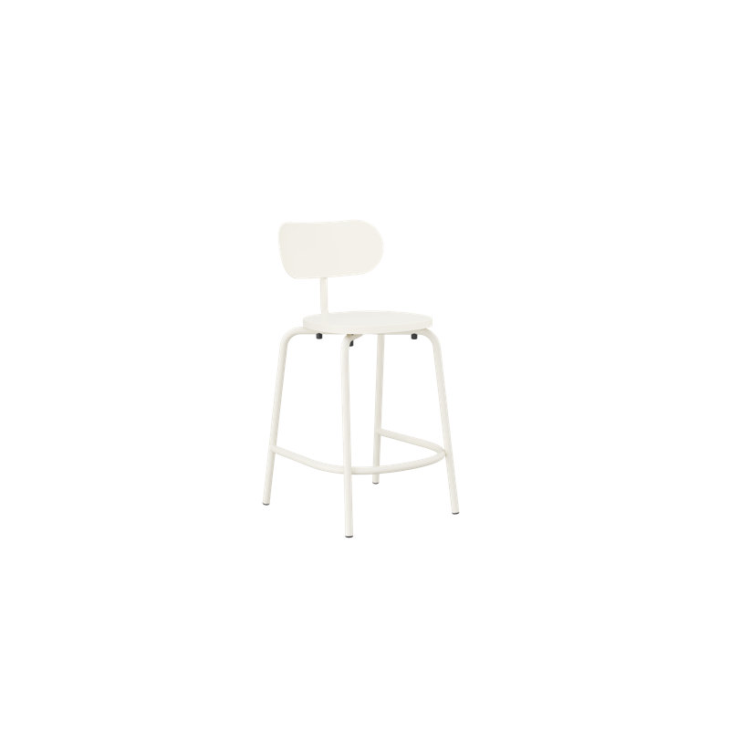 Tabouret de comptoir Kahmiah - noir graphite, Blanc pur