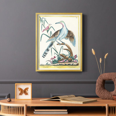 «Pastel Birds V», reproduction encadrée en bois massif