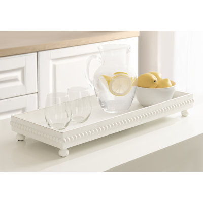 Beaded Serving Tray with Feet