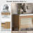 Boho Rattan Entryway Bench with Storage, Cushioned Wooden Shoe Organizer for Hallway-2038055131