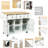 5-Wheeled Kitchen Cart With Adjustable Storage And Mobility White Island Large Space, 5 Rolling Wheels & Drop Table-2013500070