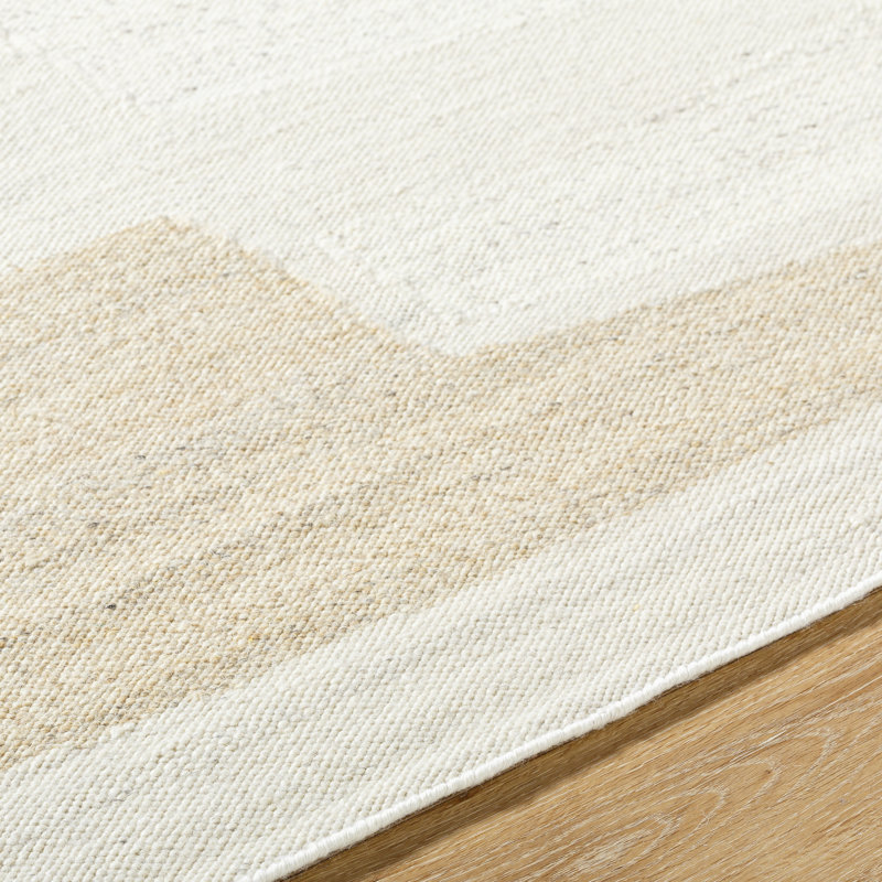 Rectangle Jerrylene Abstract Hand Woven Flatweave Wool Area Rug in Brown, Rectangle 8' x 10'