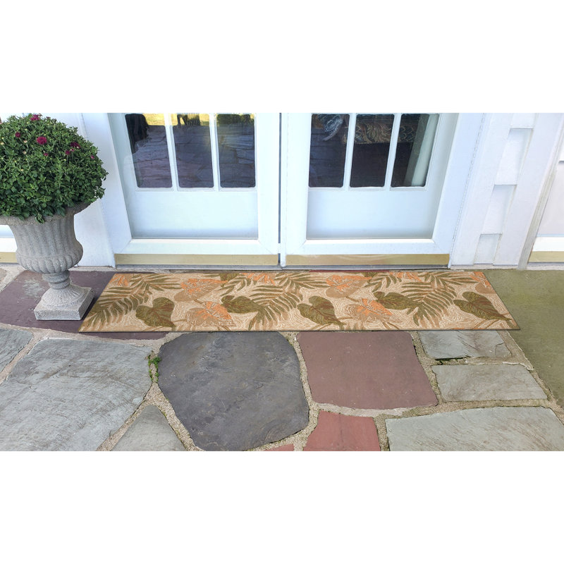 Tapis d'intérieur / extérieur brun clair touffeté à la main Demirhan, Tapis de couloir 2 pi x 8 pi