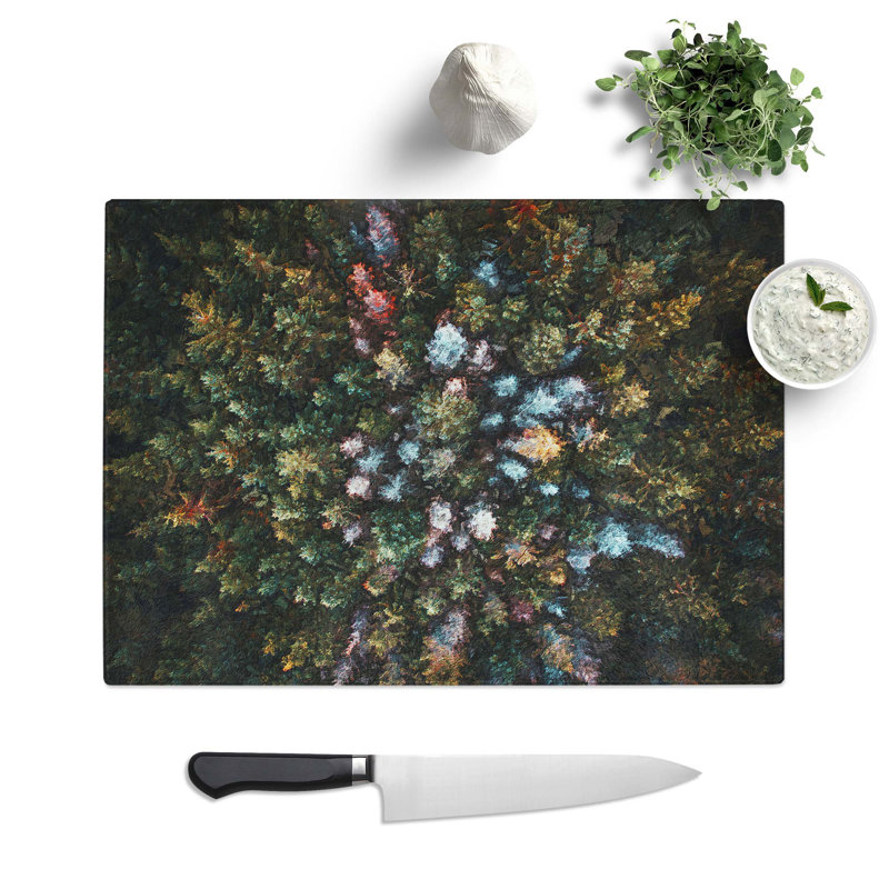 Glass Forest Arrangement Chopping Board, 39 cm W x 28.5 cm L