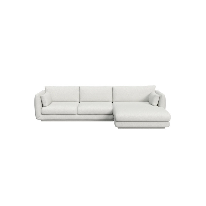 Bloom 3-Seater Sofa W/Chaise Lounge Left & Plinth, Sand Cane-line Lola, 29.6" H x 122.1" W x 67" D, Right Hand Facing