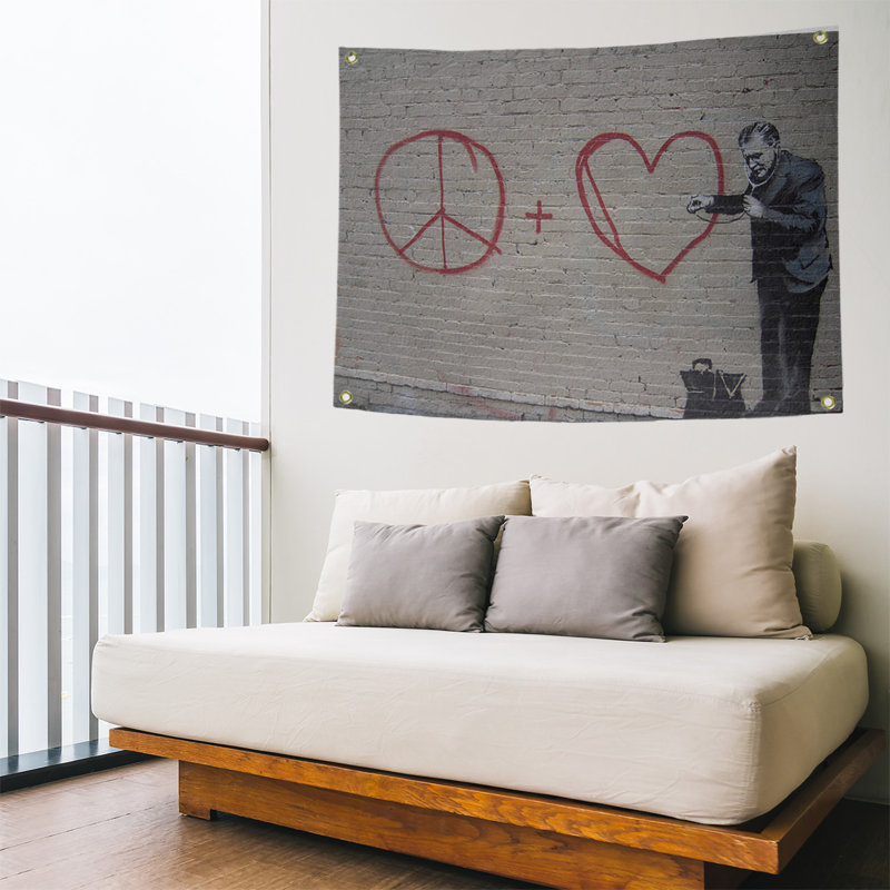 Loom Woven Polyester Tapestry, 50" H x 59" W x 1" D