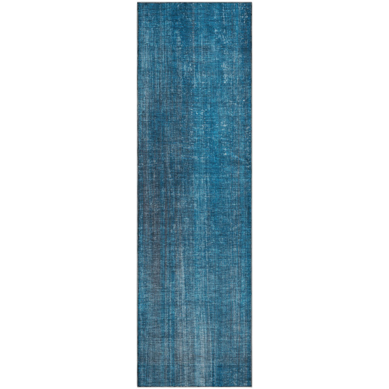 Tapis bleu lavable de qualité supérieure 5 pi x 7 pi 6 po Cerrito AMF552, Tapis de couloir 2 pi 3 po x 7 pi 6 po