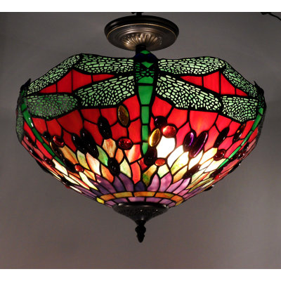 Bermudez Glass Semi Flush Mount