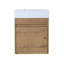 Meuble-lavabo mural de 18 po avec lavabo en résine et porte à fermeture en douceur, style moderne, imitation chêne 18 po, lavabo, Allure, rangement spacieux, couleur-2108375558