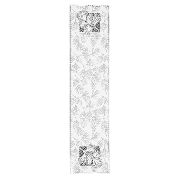 Champlain Floral Table Runner, 45" W x 14" L, White