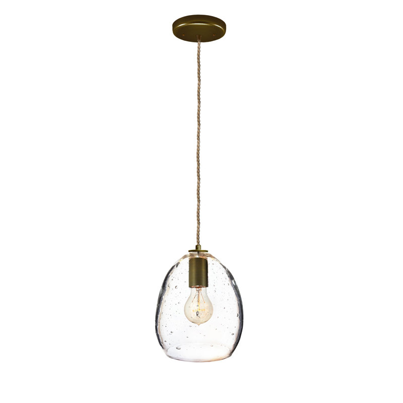 1 - Light Pendant, Bronze, Seeded