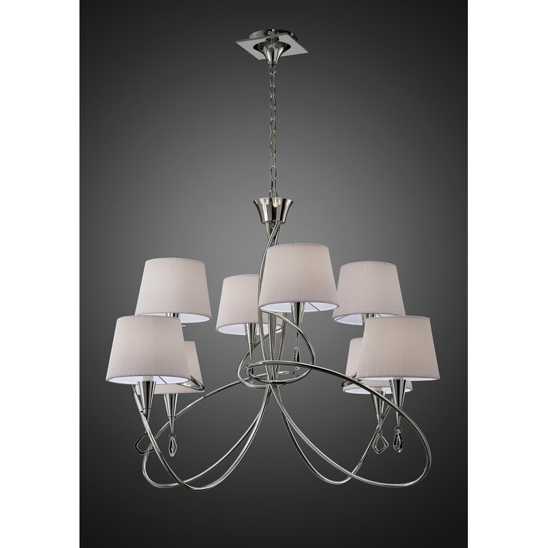 Eurich 8 - Light Shaded Chandelier, Polished Chrome