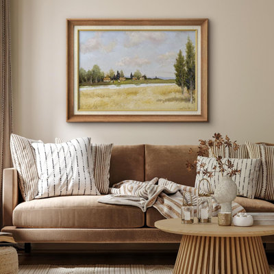 " IDEA4WALL Premium Framed Wall Art Retro Countryside Farm Forest Field Nature Wilderness Illustrations Fine Art Decorative Landscape For Living Room, Bedroom, Office "