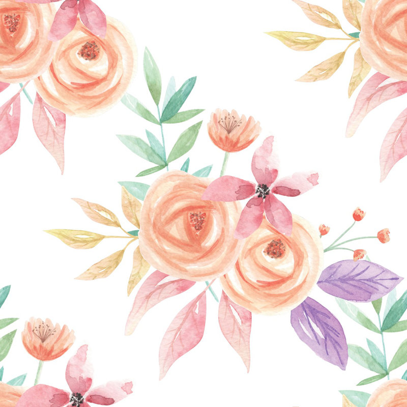 Papier peint fleurs de couleur pastel