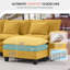 Canapé modulaire de 118 po avec rangement, canapé U Cloud Comfy avec repose-pieds et coussins décoratifs, canapé-lit modulaire en chenille pour salon, chambre à coucher-1000015724