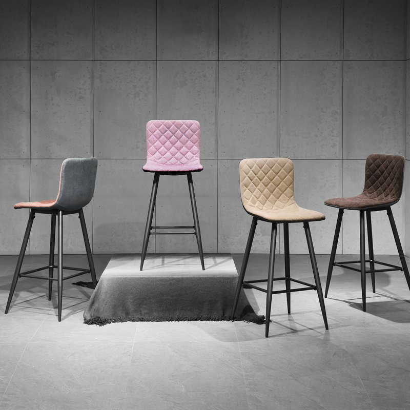 Agda Upholstered Counter Stool with Metal Frame, Lilac