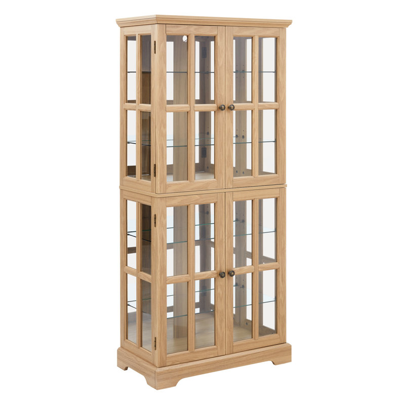 Superbe vitrine antique avec tablettes et trésors réglables