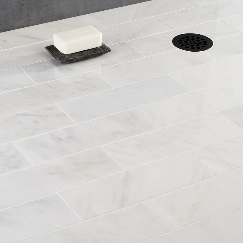 Oriental 4" x 12" Marble Look Subway Wall & Floor Tile