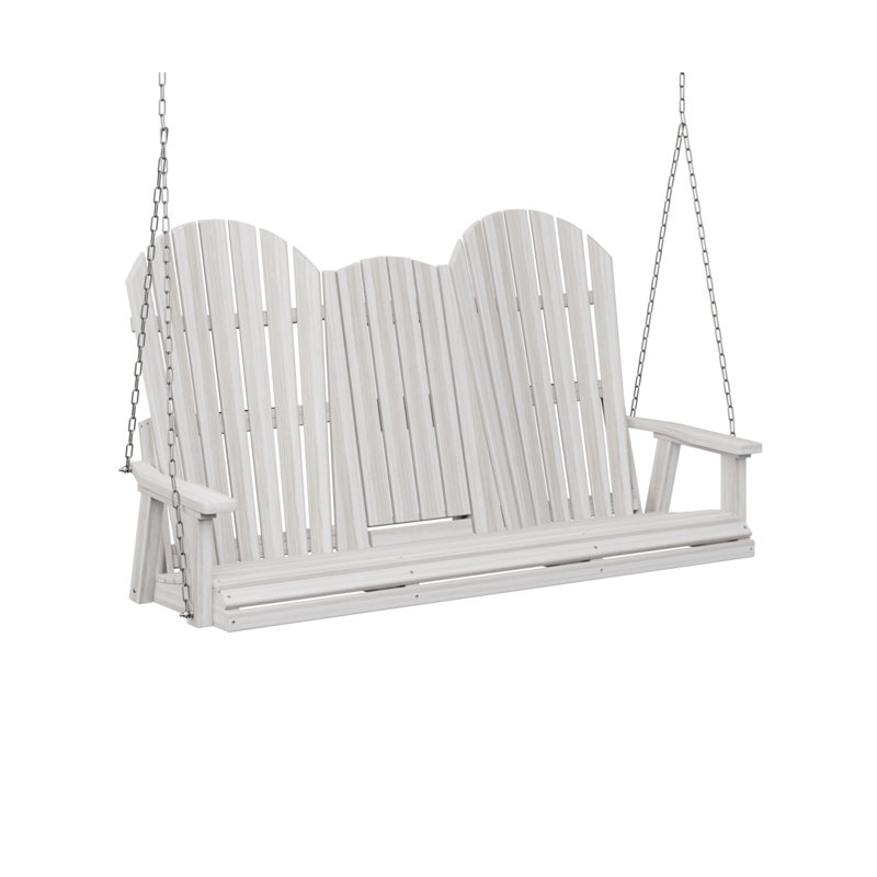 Berlin Gardens Comfo Back Three Seat Console Swing with Zinc Chains, Seashell