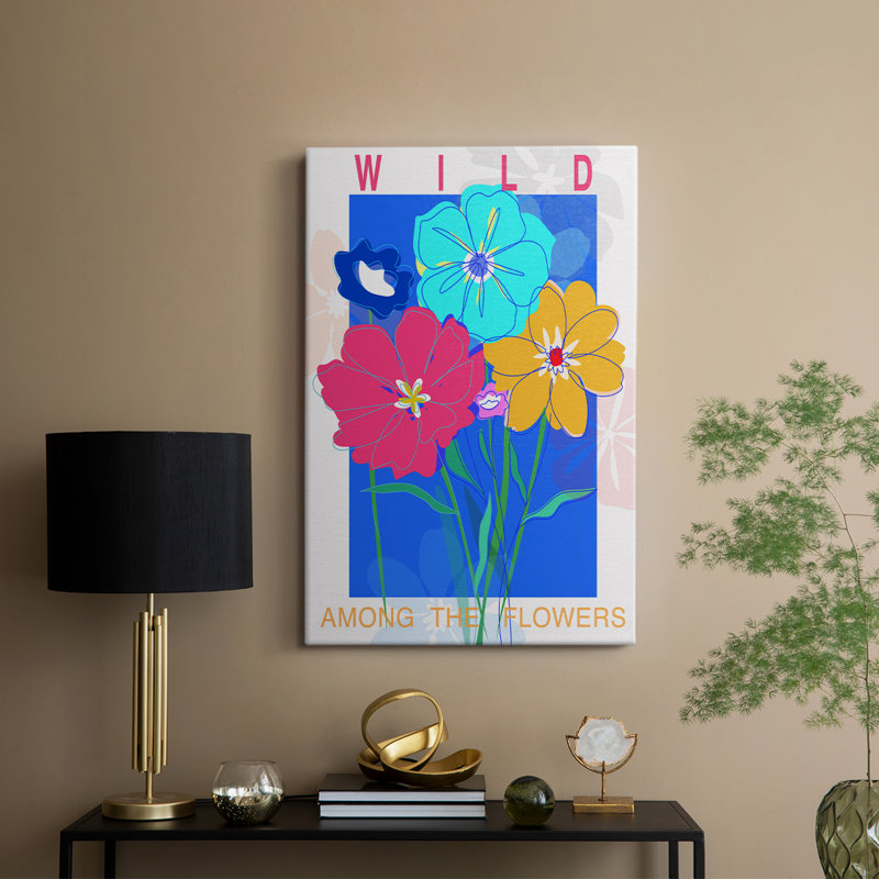 Bouquet de fleurs sauvages Pop - galerie Cavas sur mesure, H 18 po x l 12 po