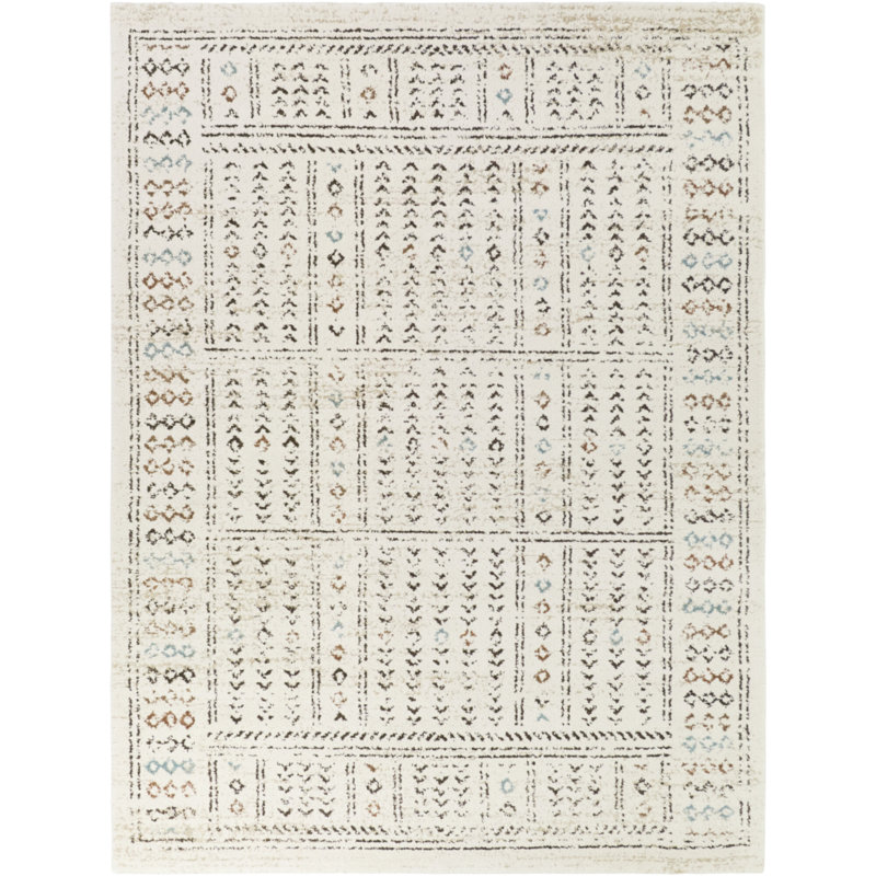 Tapis marocain crème Tiberius, Rectangle 5 pi 3 po x 7 pi