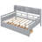 Full Size Daybed In Gray, Wood Slat Structure And Bedside Shelf, Two Drawers - Versatile For Living Room Bedroom Gray With Support System, 2 Home Decor-1380635935