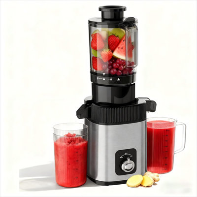 200W Cold Press Juicer Machine – 4.35" Wide Chute Slow Masticating Electric Juicer For Whole Fruits & Vegetables, 30% Higher Juice Yield, 95% Nutrient Retention, Reverse Function, Anti-Clog Design, Bpa-Free, Dishwasher-Safe Parts, Ultra-Quiet 65Db