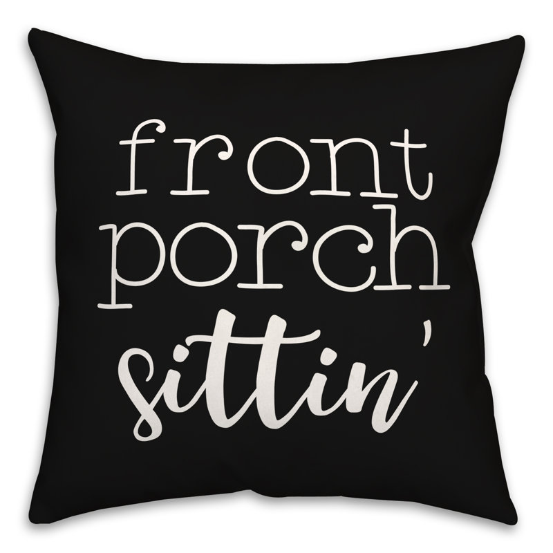 Coussin décoratif intérieur / extérieur en polyester, Noir, H 18 po x l 18 po