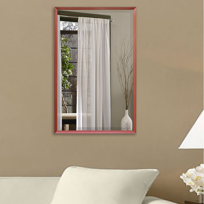 Emiree Metal Flat Wall Mirror, Spice, 40.5" H x 34.5" W