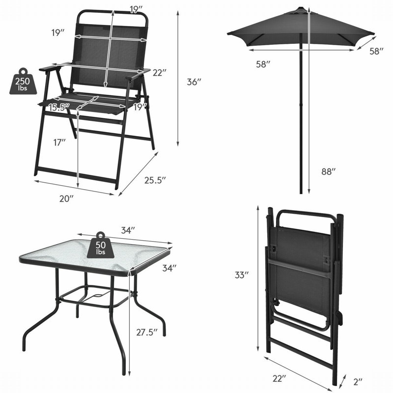 4 - Person Patio Dining Set with Square Table