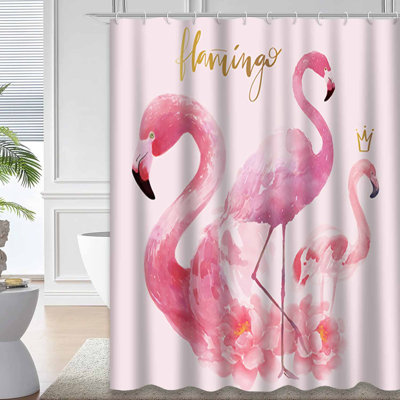 Flamant rose avec aquarelle et rose