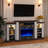 70" W Farmhouse TV Stand with Electric Fireplace & Storage, Holds TVs up to 80", Heater Included for Living Room/Bedroom