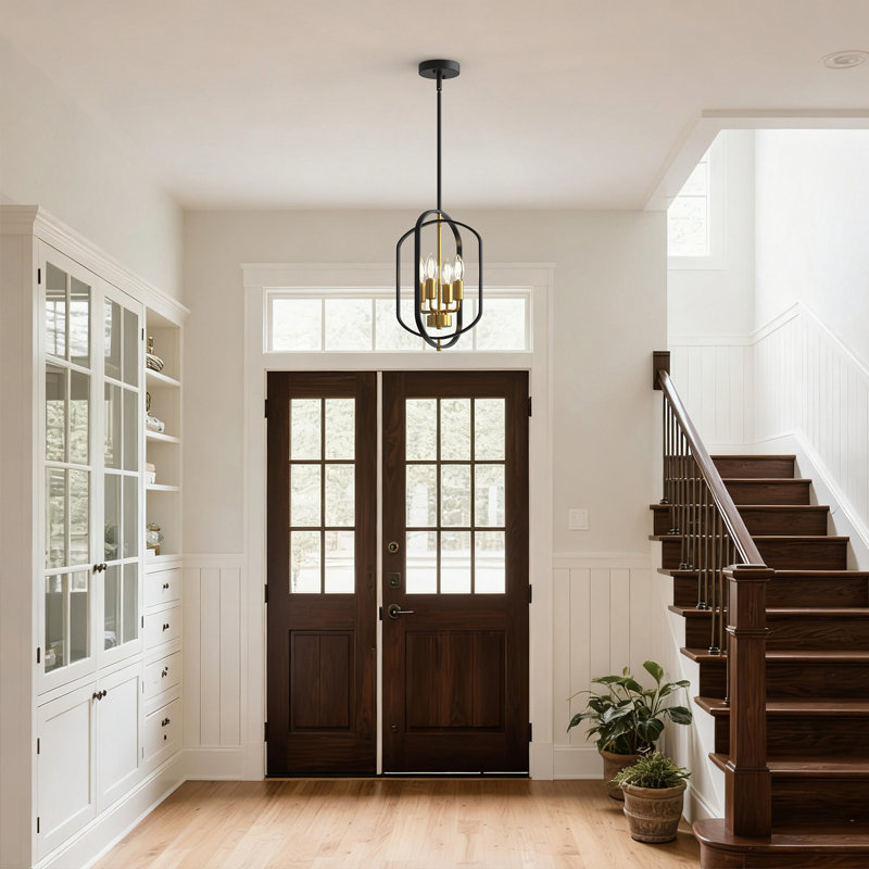 Luminaire suspendu à 4 lumières pour îlot de cuisine, style bougie