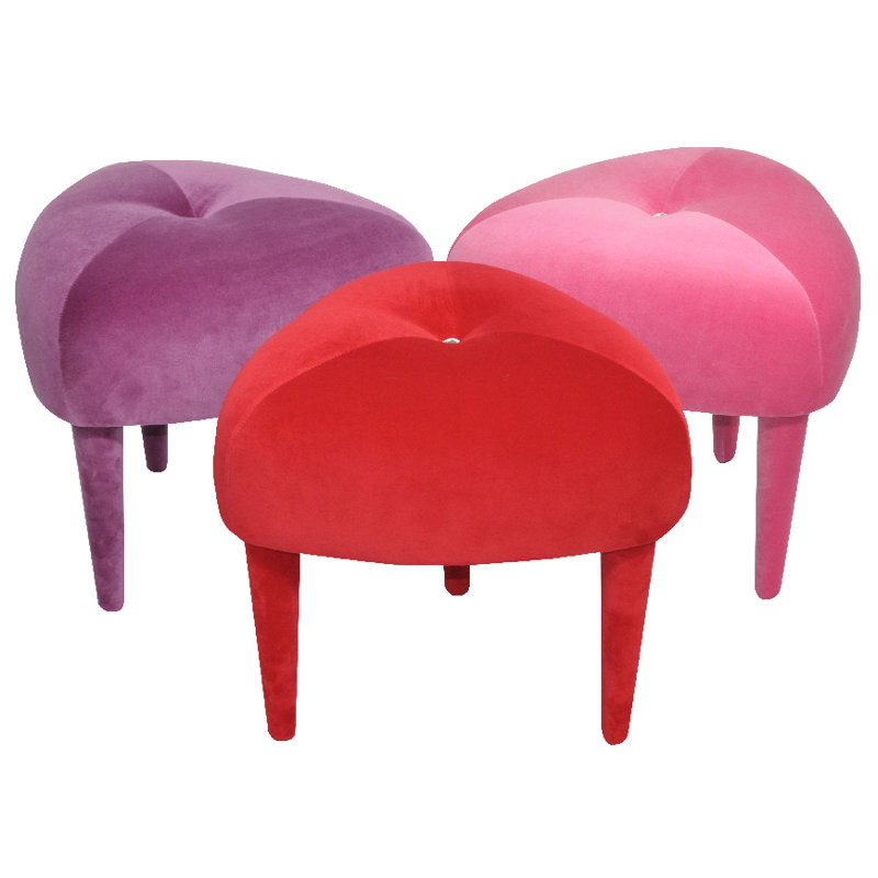 Solid + Manufactured Wood Accent Stool, Red