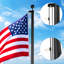 25ft Black Sectional Aluminum Alloy Flag Pole Kit