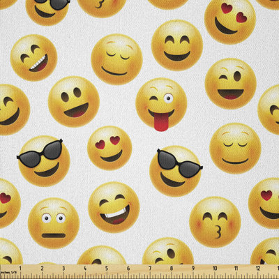 Dayeli Smiling Face Character Illustration Feeling Happy Cool Surprised and in Love Multi-Purpose Fabric